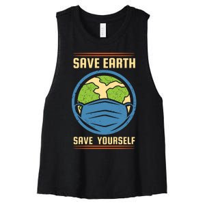 Save Earth Save Yourself Women's Racerback Cropped Tank