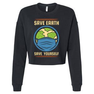 Save Earth Save Yourself Cropped Pullover Crew