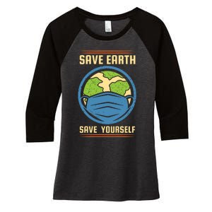 Save Earth Save Yourself Women's Tri-Blend 3/4-Sleeve Raglan Shirt