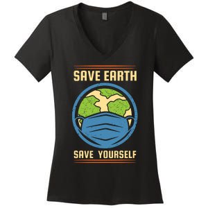 Save Earth Save Yourself Women's V-Neck T-Shirt