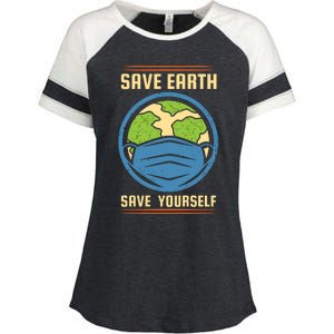 Save Earth Save Yourself Enza Ladies Jersey Colorblock Tee