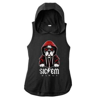 Sic Em Sic Em Go Bulldogs Bulldogs Sport Game Day Ladies PosiCharge Tri-Blend Wicking Draft Hoodie Tank