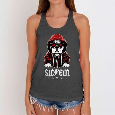 Sic Em Sic Em Go Bulldogs Bulldogs Sport Game Day Women's Knotted Racerback Tank