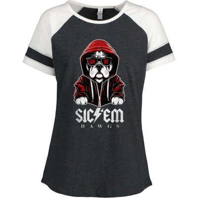 Sic Em Sic Em Go Bulldogs Bulldogs Sport Game Day Enza Ladies Jersey Colorblock Tee