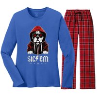 Sic Em Sic Em Go Bulldogs Bulldogs Sport Game Day Women's Long Sleeve Flannel Pajama Set 