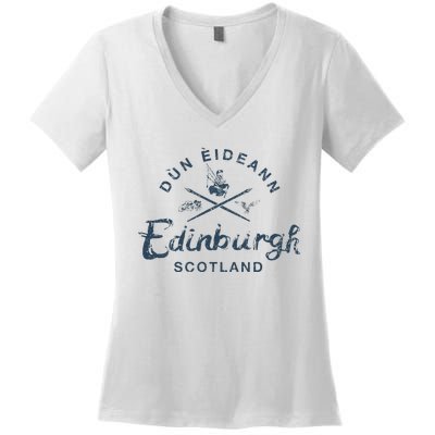 Scotland Edinburgh Scottish Vintage Women's V-Neck T-Shirt