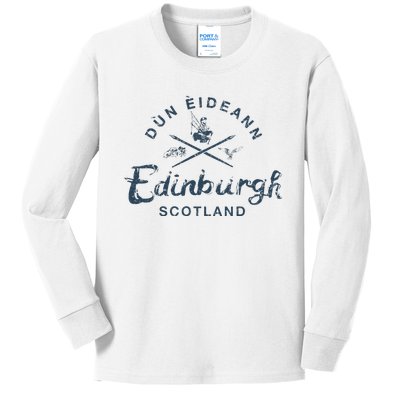 Scotland Edinburgh Scottish Vintage Kids Long Sleeve Shirt