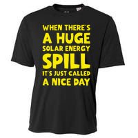 Solar Energy Spill Funny Solar Power Renewable Energy Cooling Performance Crew T-Shirt