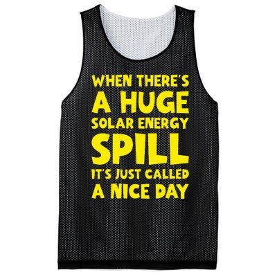 Solar Energy Spill Funny Solar Power Renewable Energy Mesh Reversible Basketball Jersey Tank