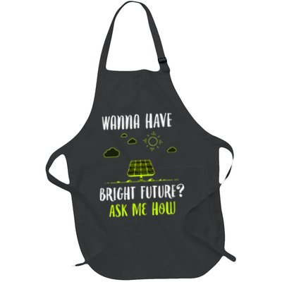 Solar Energy Solar Panels Bright Future Funny Solar Power Full-Length Apron With Pockets