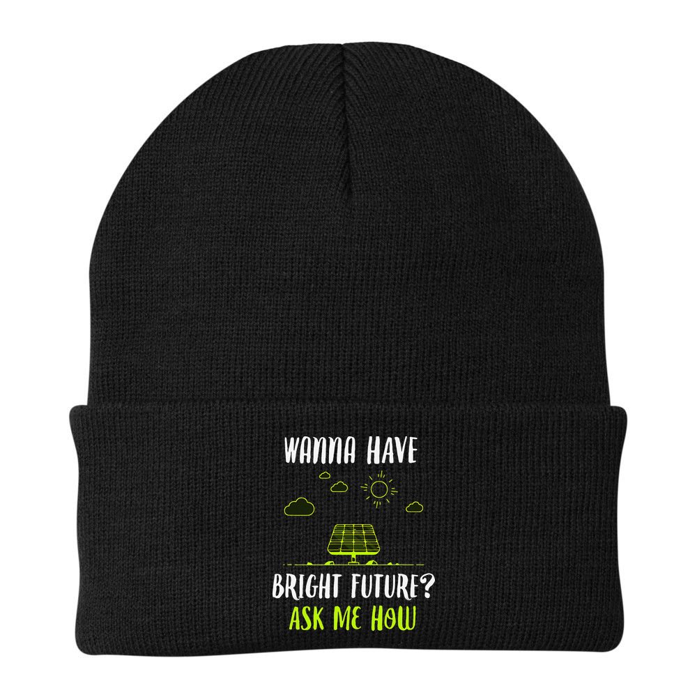 Solar Energy Solar Panels Bright Future Funny Solar Power Beanie