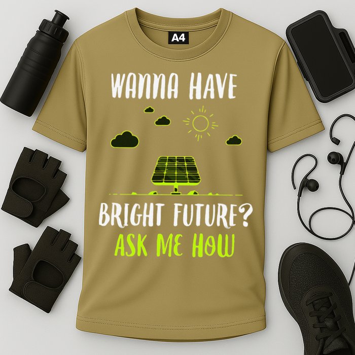 Solar Energy Solar Panels Bright Future Funny Solar Power Cooling Performance Crew T-Shirt