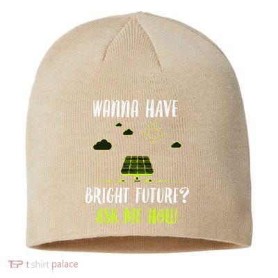 Solar Energy Solar Panels Bright Future Funny Solar Power Sustainable Beanie