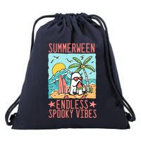 Summerween Endless Spooky Vibes Cute Ghost Summer Halloween Drawstring Bag
