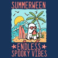 Summerween Endless Spooky Vibes Cute Ghost Summer Halloween Drawstring Bag
