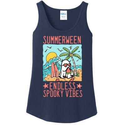 Summerween Endless Spooky Vibes Cute Ghost Summer Halloween Ladies Essential Tank