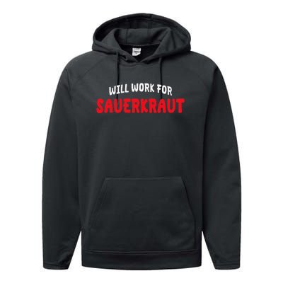 Sauerkraut Enthusiast Sour Cabbage Fermented Vegetable Lover Performance Fleece Hoodie