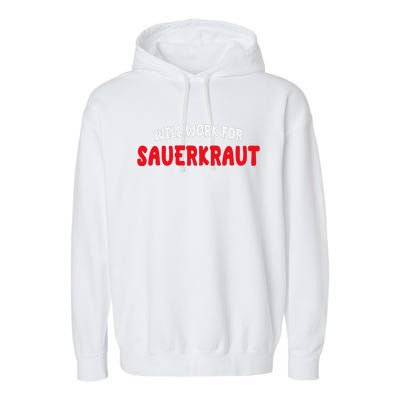 Sauerkraut Enthusiast Sour Cabbage Fermented Vegetable Lover Garment-Dyed Fleece Hoodie