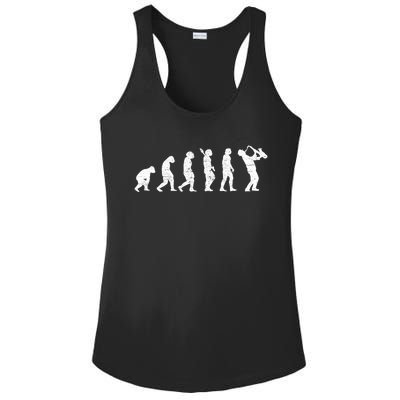 Saxophonist Evolution Saxophone Player Jazz Music Gift Ladies PosiCharge Competitor Racerback Tank