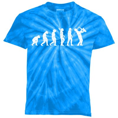 Saxophonist Evolution Saxophone Player Jazz Music Gift Kids Tie-Dye T-Shirt