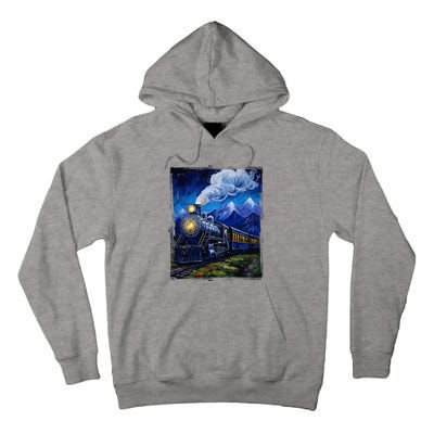 Steam Engine Steam Train Vintage Van Gogh Locomotive Tall Hoodie