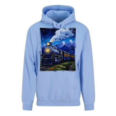 Steam Engine Steam Train Vintage Van Gogh Locomotive Unisex Surf Hoodie