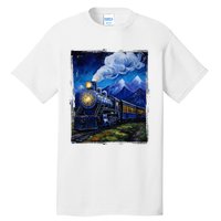 Steam Engine Steam Train Vintage Van Gogh Locomotive Tall T-Shirt