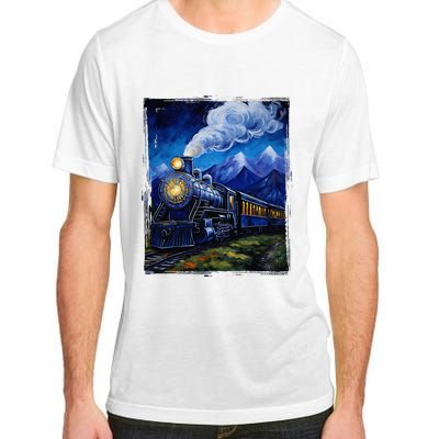 Steam Engine Steam Train Vintage Van Gogh Locomotive Adult ChromaSoft Performance T-Shirt