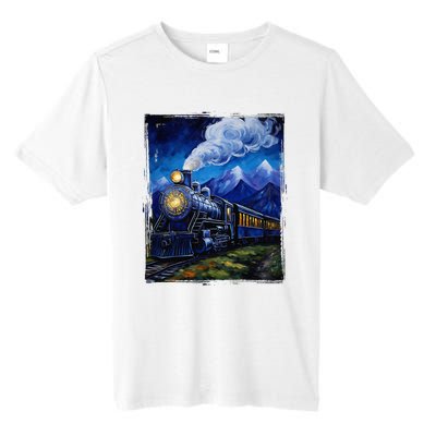 Steam Engine Steam Train Vintage Van Gogh Locomotive Tall Fusion ChromaSoft Performance T-Shirt