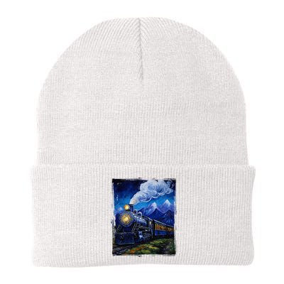 Steam Engine Steam Train Vintage Van Gogh Locomotive Knit Cap Winter Beanie