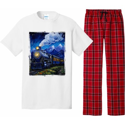 Steam Engine Steam Train Vintage Van Gogh Locomotive Pajama Set