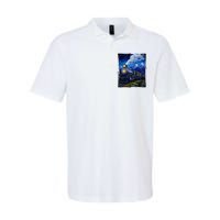 Steam Engine Steam Train Vintage Van Gogh Locomotive Softstyle Adult Sport Polo