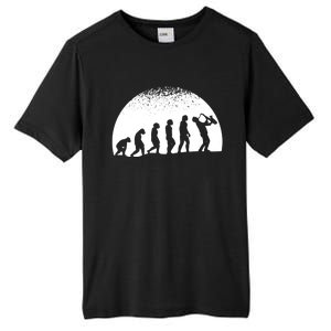 Saxophonist Evolution Saxophone Player Jazz Music Funny Gift Tall Fusion ChromaSoft Performance T-Shirt