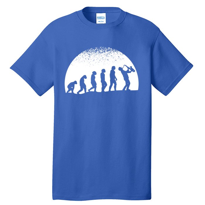 Saxophonist Evolution Saxophone Player Jazz Music Funny Gift Tall T-Shirt