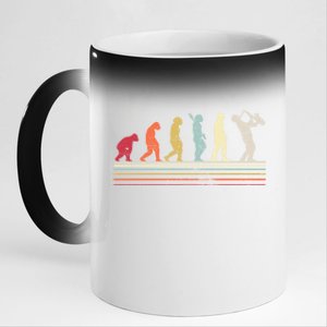 Saxophonist Evolution Saxophone Player Jazz Music Gift 11oz Black Color Changing Mug