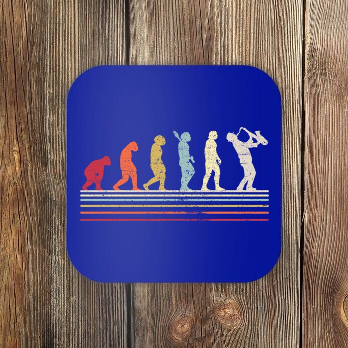 Saxophonist Evolution Saxophone Player Jazz Music Gift Coaster