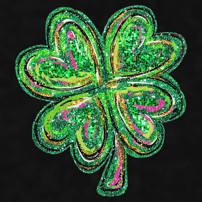 Shamrock Effect St Patricks Day Four Leaf Clover Ladies PosiCharge Tri-Blend Wicking Tank