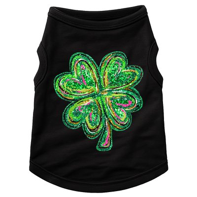 Shamrock Effect St Patricks Day Four Leaf Clover Doggie Tank