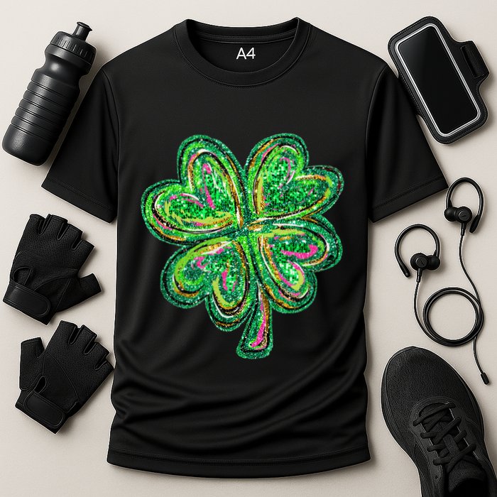 Shamrock Effect St Patricks Day Four Leaf Clover Performance Shirt