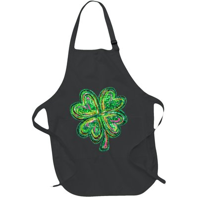 Shamrock Effect St Patricks Day Four Leaf Clover Apron