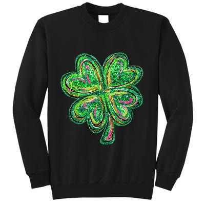 Shamrock Effect St Patricks Day Four Leaf Clover Sweatshirt