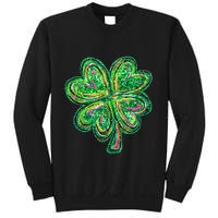 Shamrock Effect St Patricks Day Four Leaf Clover Sweatshirt
