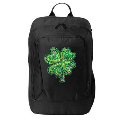 Shamrock Effect St Patricks Day Four Leaf Clover City Backpack