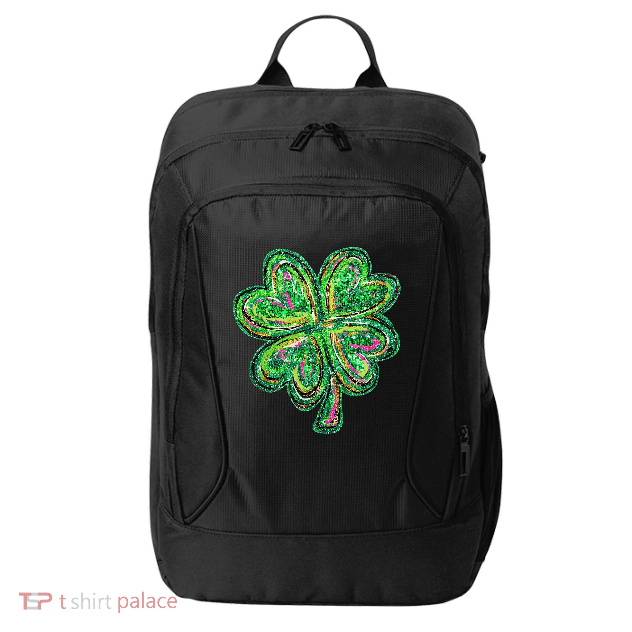 Shamrock Effect St Patricks Day Four Leaf Clover City Backpack