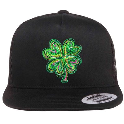 Shamrock Effect St Patricks Day Four Leaf Clover Flatbill Hat