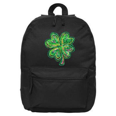 Shamrock Effect St Patricks Day Four Leaf Clover 16 in Basic Backpack
