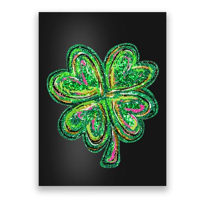 Shamrock Effect St Patricks Day Four Leaf Clover Poster