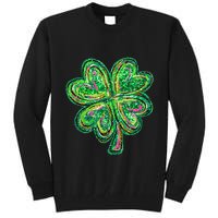 Shamrock Effect St Patricks Day Four Leaf Clover Tall Sweatshirt