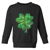 Shamrock Effect St Patricks Day Four Leaf Clover Toddler Sweatshirt