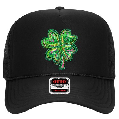 Shamrock Effect St Patricks Day Four Leaf Clover Trucker Hat